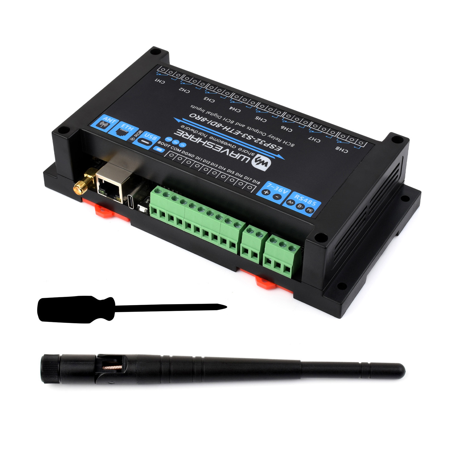 Doit Esp32 - Промышленный 8-канальный релейный модуль Wi-Fi Waveshare