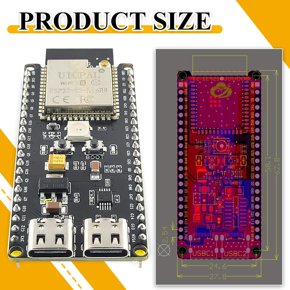 Набор для разработки ESP32-S3- – обзор и цена Esp32 S3 Devkitc 1
